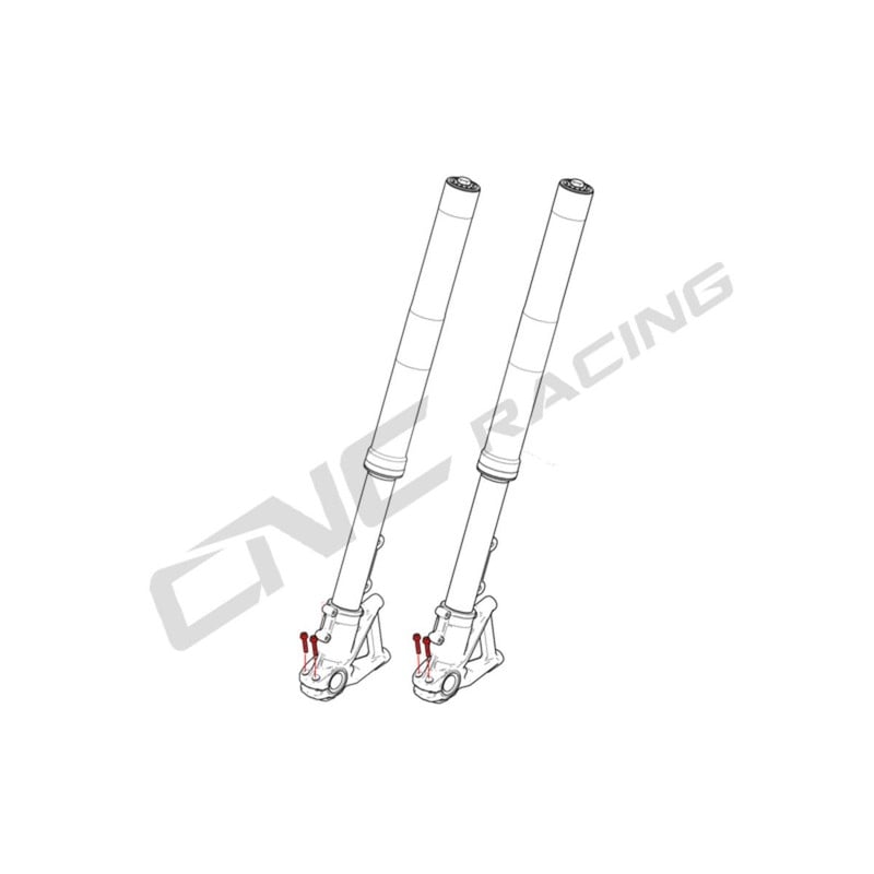 KV394_TI_02 Screws set front axle clamp M8x25 (4 pcs) Titanium Ducati Superbike 1199 Panigale R 2013