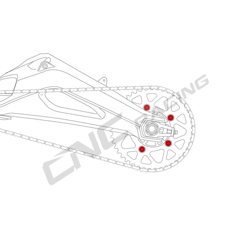 Dadi corona M10x1.0 Ducati Hypermotard 698 Mono 2024+ CNC Racing