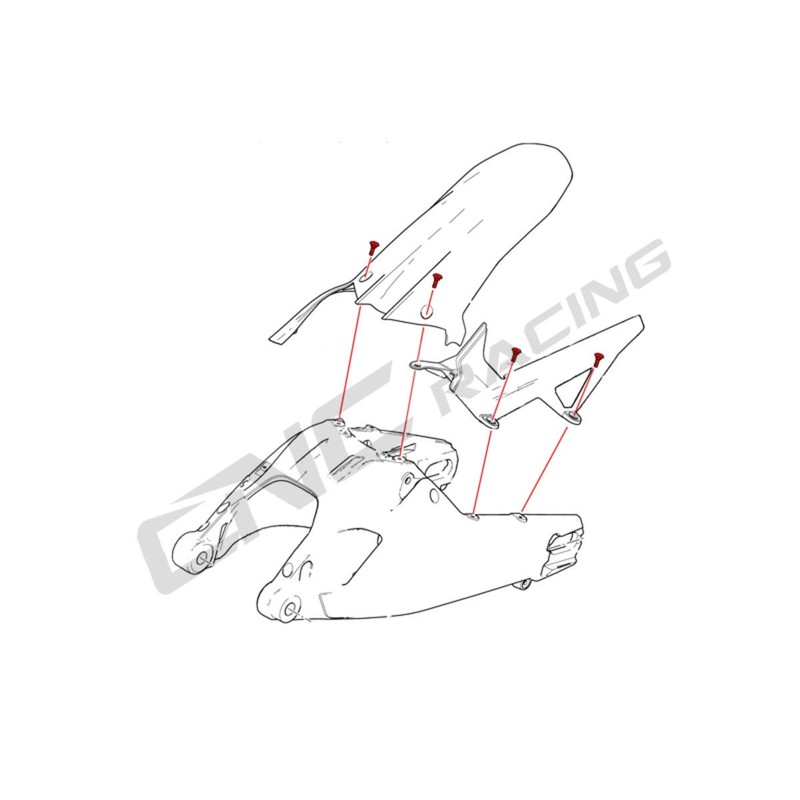 Kit viteria parafango posteriore 950 Ducati Multistrada 1200 Enduro 2016+ CNC Racing