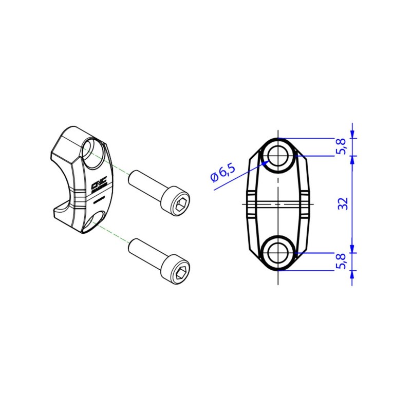 CV001_APRILIA Brembo Master cylinder clamp no Mirror Mount Aprilia CNC Racing CV001