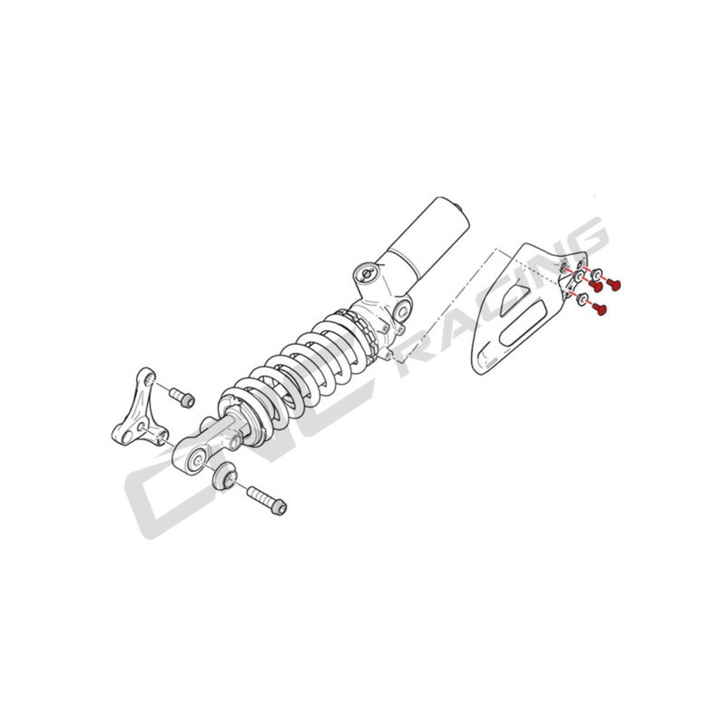KV397_01 Shock absorber cover screw kit Ducati Multistrada V2 My2025 2025+ CNC Racing