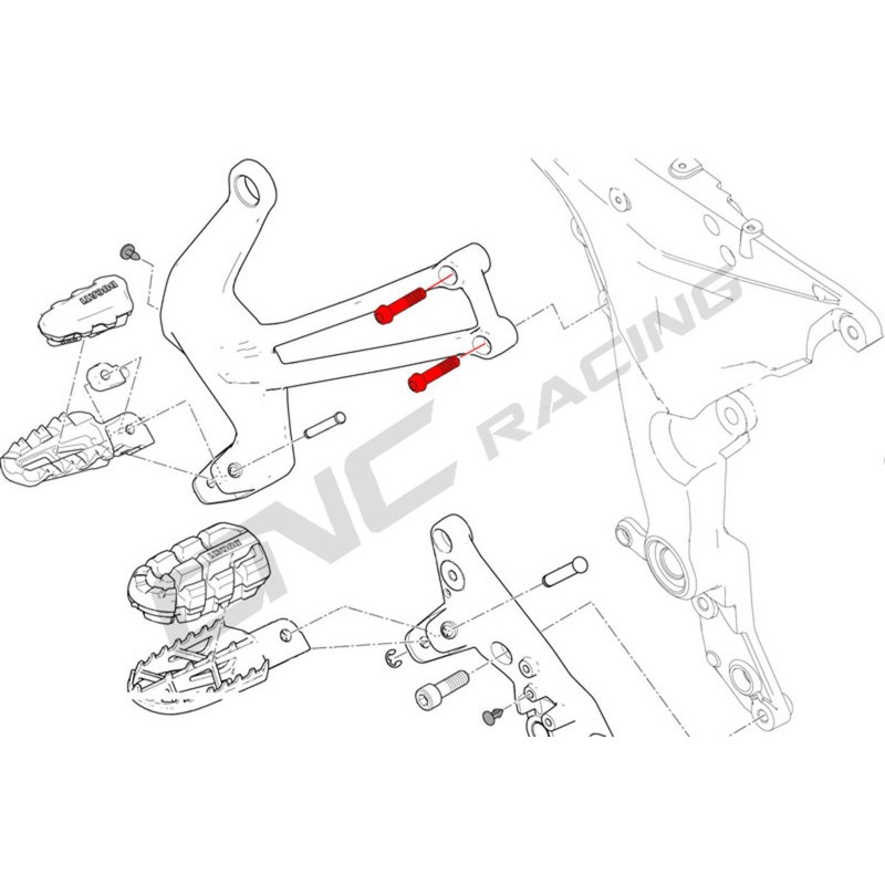 KV396_TI_02 Passenger footpegs holder bolt M8x35 (4 pcs) Titanium Ducati Multistrada 1200 Enduro 201