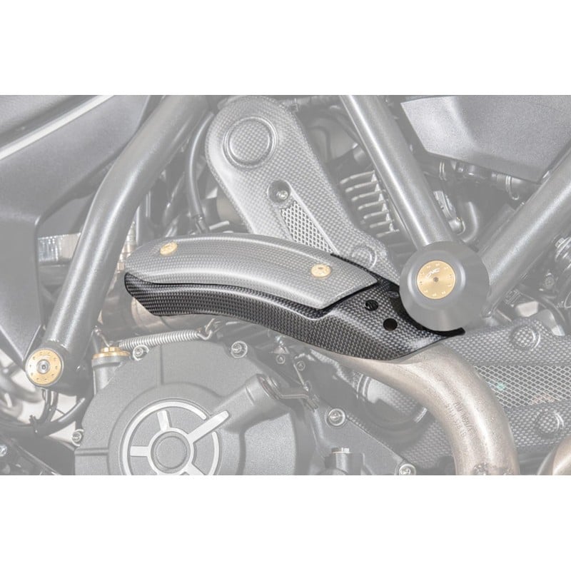 Supporto paracalore collettore carbonio opaco Ducati Monster 797 2017+ CNC Racing