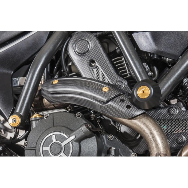 Supporto paracalore collettore carbonio opaco Ducati Monster 797 2017+ CNC Racing