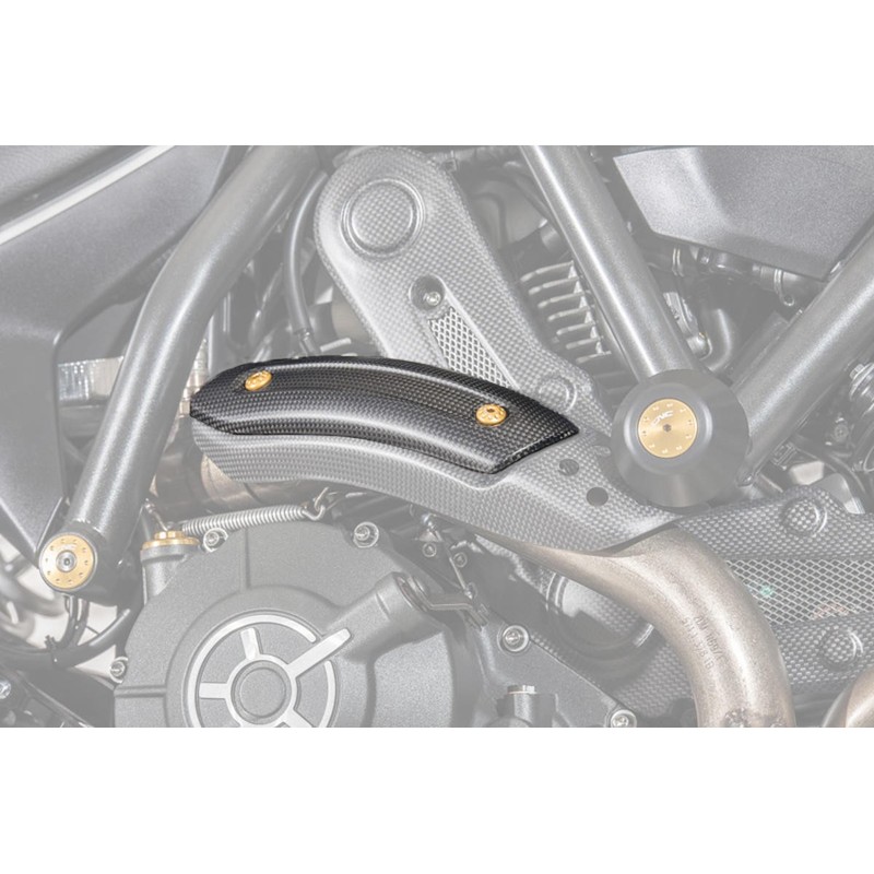 Paracalore collettore carbonio opaco Ducati Monster 797 2017+ CNC Racing