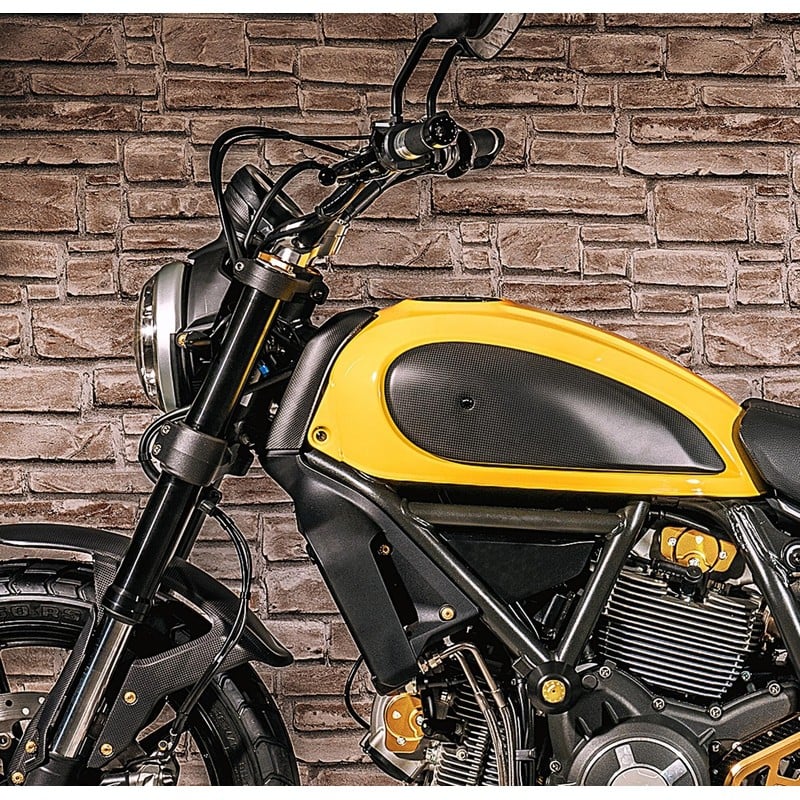 Protezione serbatoio in carbonio opaco Ducati Scrambler 800 Cafe Racer 2017+ CNC Racing