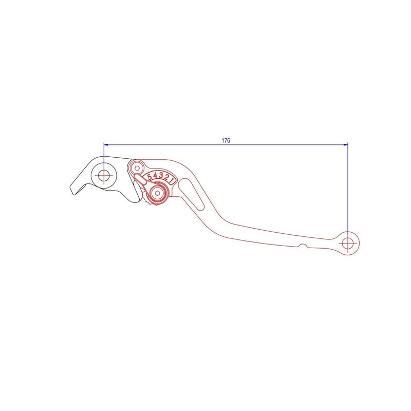 LBL01 Brake lever long model Ducati Hypermotard 1100 Evo Sp 2010+ CNC Racing