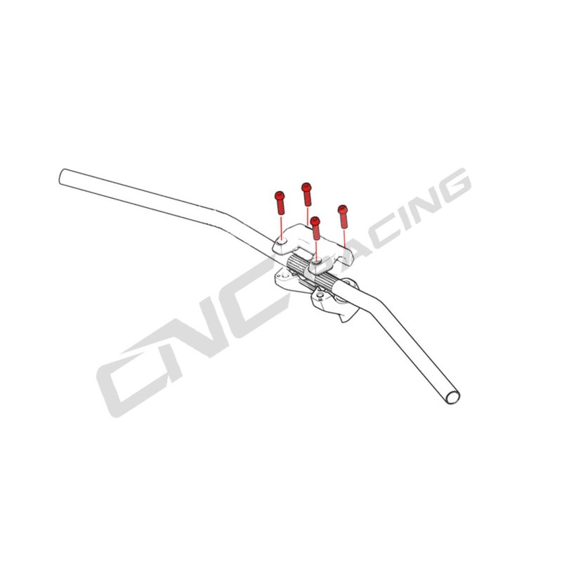KV395_TI_01 Screws Handlebar Clamp set M8x30 (4 pcs) Titanium Ducati Hypermotard 821 Sp 2013+ CNC Ra