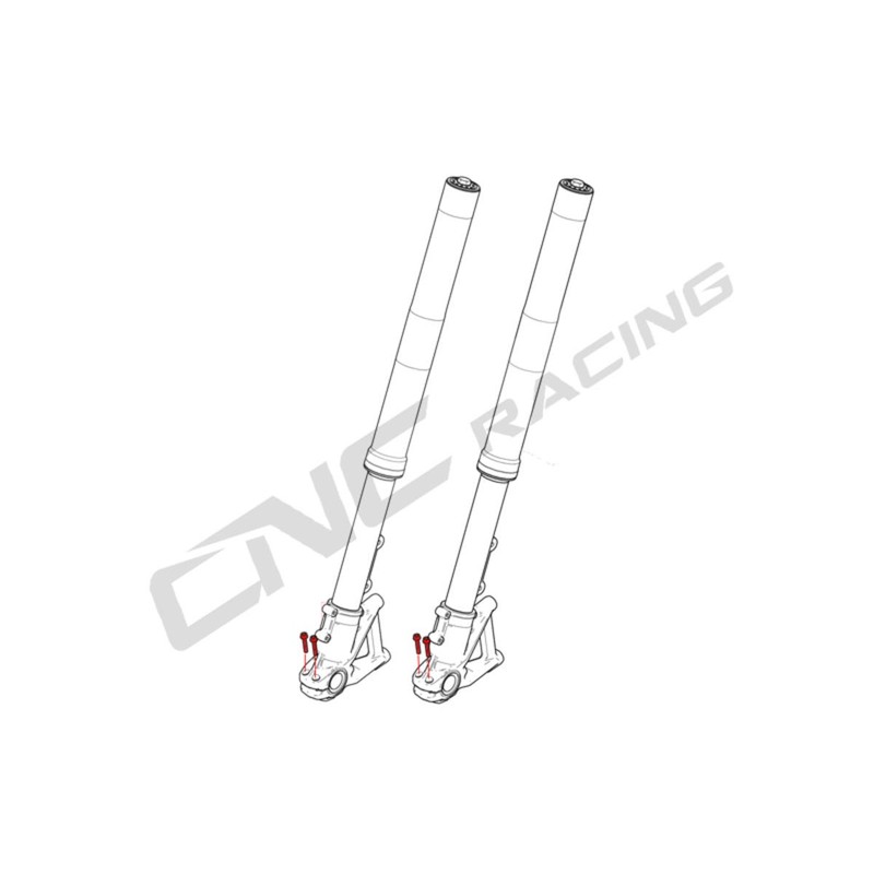 KV371_TI Screws set front axle clamp M6x25 (4 pcs) Titanium Ducati Hypermotard 821 2013+ CNC Racing