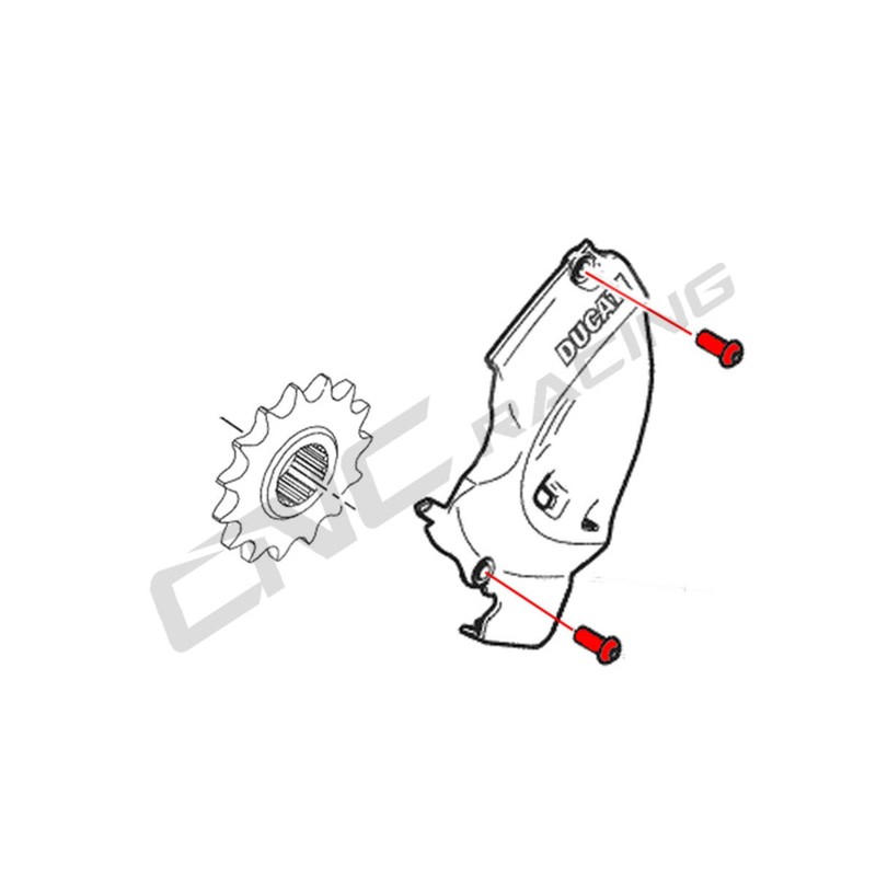Kit viti carter pignone M6x16 (2 pz) Titanio Ducati CNC Racing KV405_TI