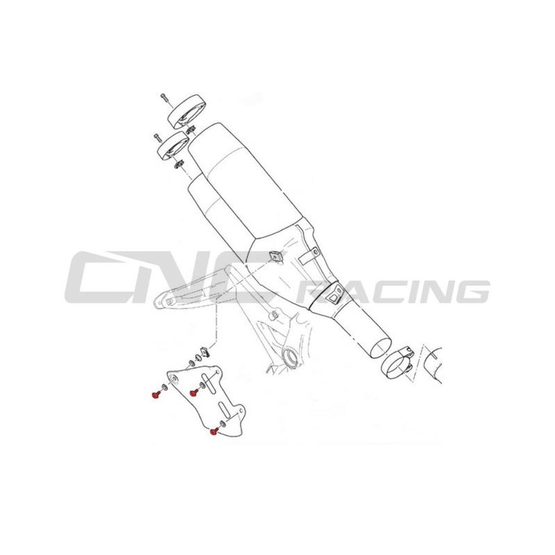 Kit Viti paracalore silenziatore Ducati Monster 1200 R 2016+ CNC Racing