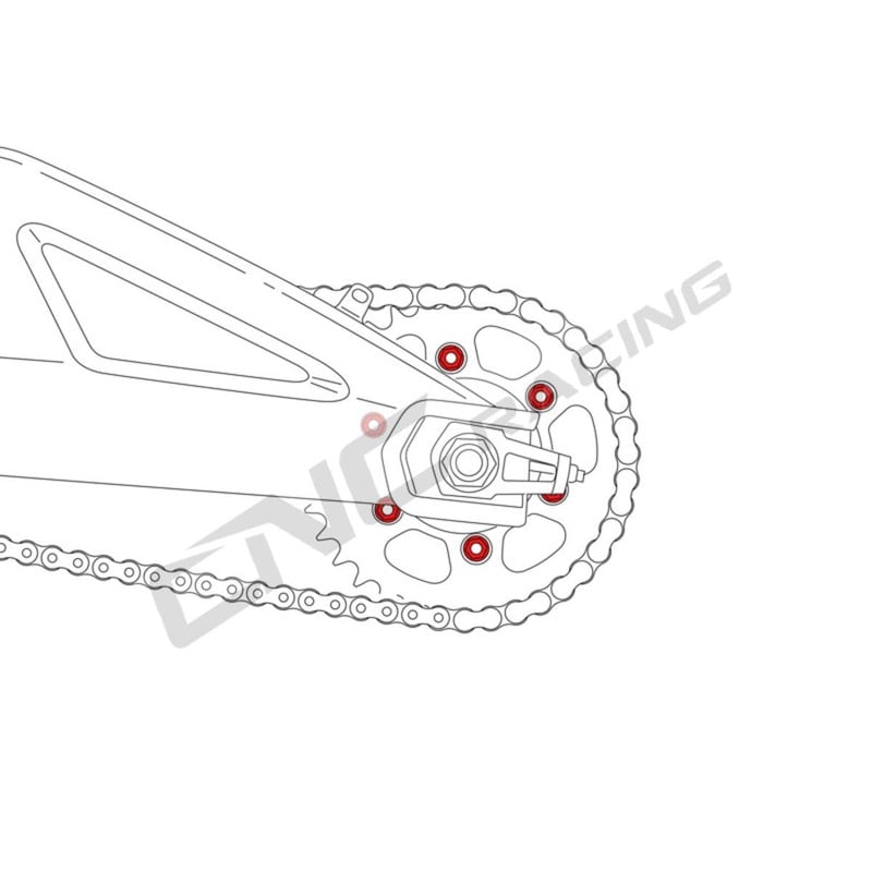 DA387_01 Dadi corona M10x1.25 6pz Ducati Monster 1000 2003+ CNC Racing