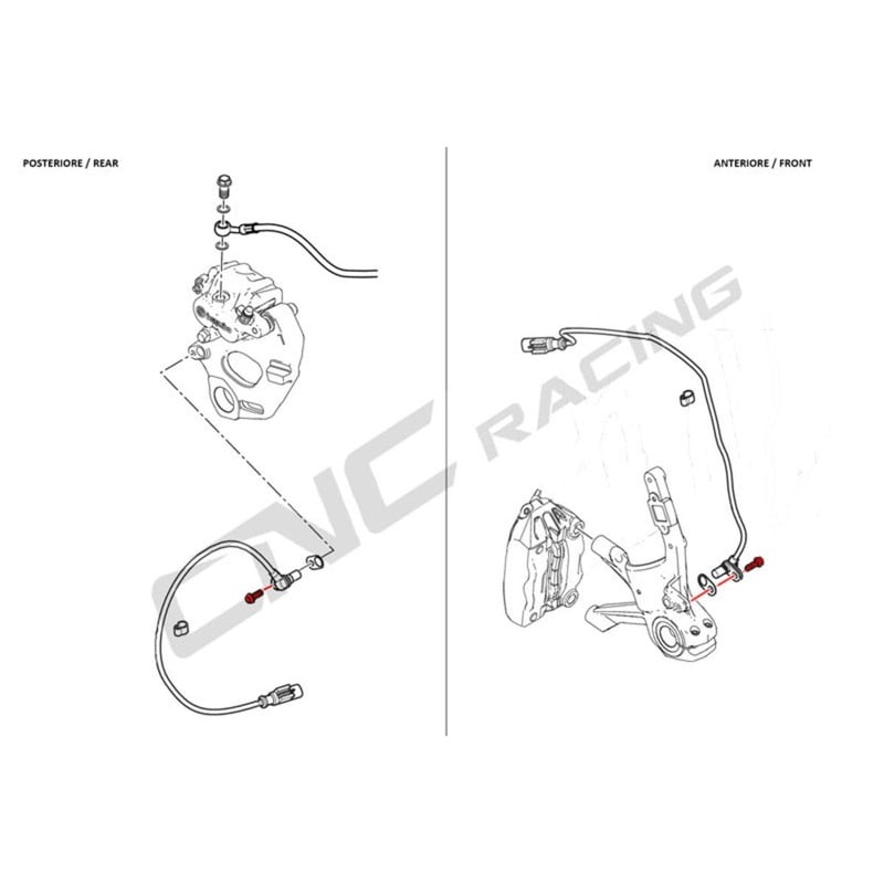 Kit viteria sensore VELOCITA' ABS M6x16 (1 pz) Titanio Ducati Multistrada 1200 Enduro 2016+ CNC Racing