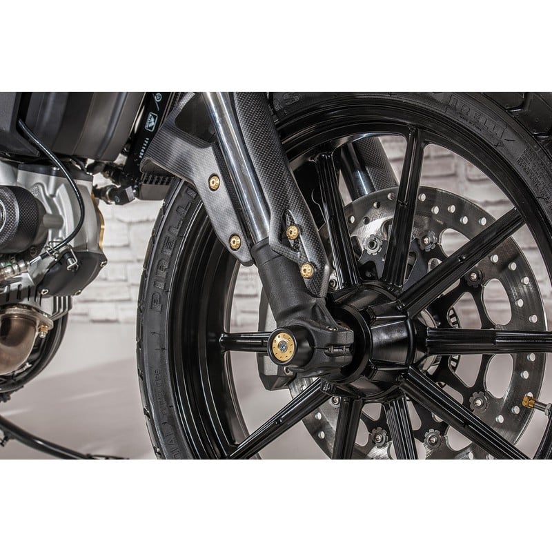 ZA811 Protezione steli forcelle in carbonio opaco Ducati Scrambler 800 Classic 2015+ CNC Racing