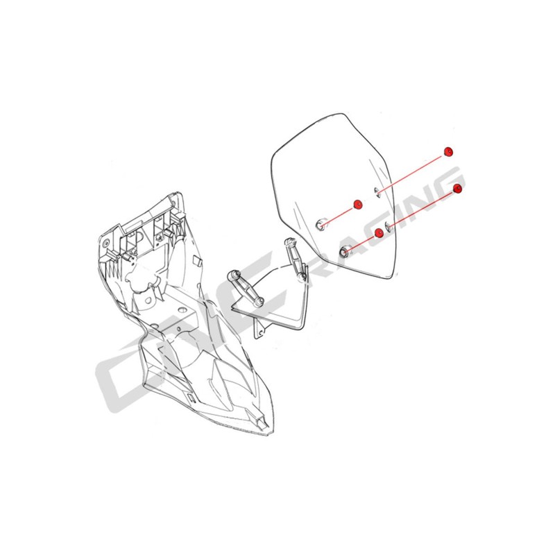 KV321_01 Kit viti cupolino 939 Ducati Hypermotard Hyperstrada 821 2013+ CNC Racing