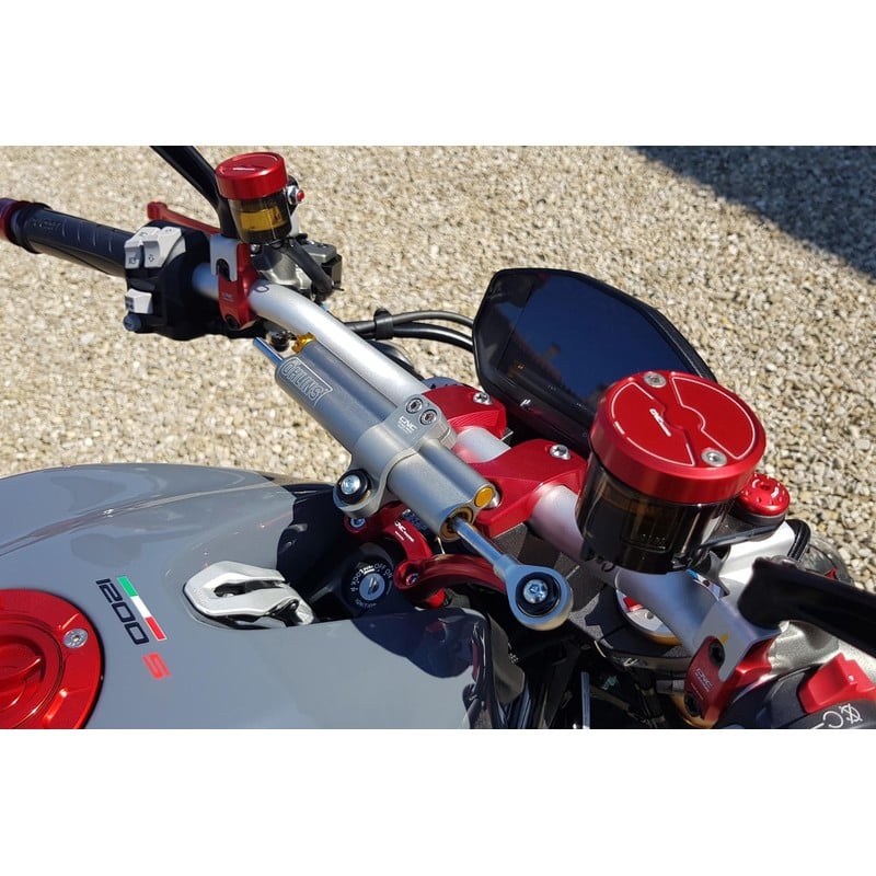RM250_02 Steering damper kit handlebar top clamp Ducati Monster 1200 S 2014+ CNC Racing