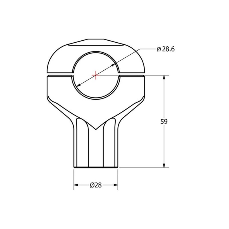 RM222 Riser handlebar conical height 59 mm Ducati Hypermotard 1100 Evo Sp 2010+ CNC Racing