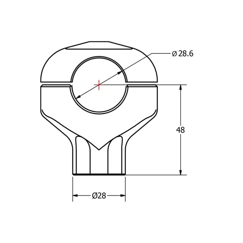 Riser manubrio conico altezza 48 mm Ducati Hypermotard 1100 Evo Sp 2010+ CNC Racing