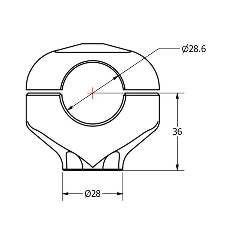 RM220 Riser handlebar conical height 36 mm Ducati Hypermotard 1100 Evo Sp 2010+ CNC Racing