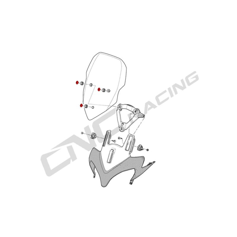 Kit viti cupolino Ducati Multistrada 1200 S 2010+ CNC Racing
