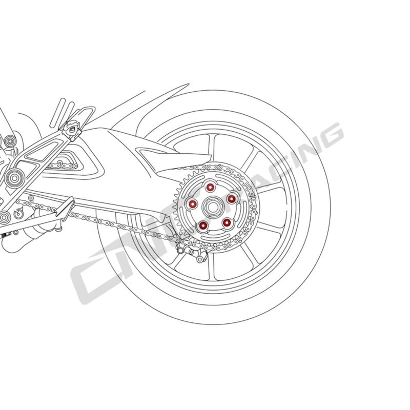 DA383_01_MV_AGUSTA Nuts sets rear sprocket flange Ducati M10x1.25 Mv Agusta CNC Racing DA383_01