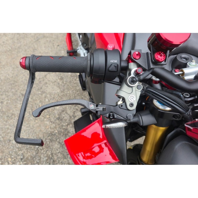 Leva freno RACE EVO Pieghevole Carbonio Lucido Per Pompe Freno Brembo Semi Radiali CNC Racing LBV04_K