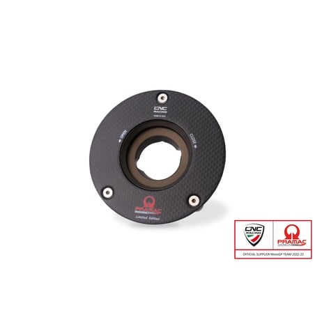 TSB21_PR Fuel tank cap with flange carbon fiber Pramac Racing Limited Edition version CNC Racing TSB