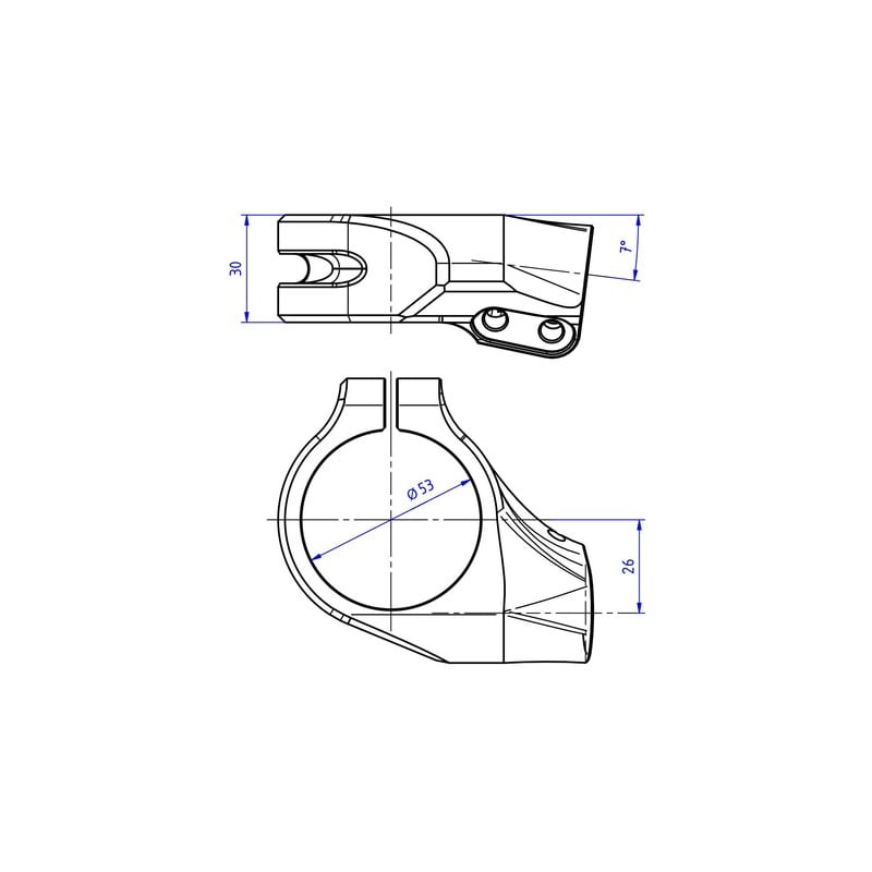 Kit semimanubri Ø 53 mm offset 26 mm con supporto ammortizzatore di sterzo per Ducati Superbike Panigale V4 2025+ CNC Racing