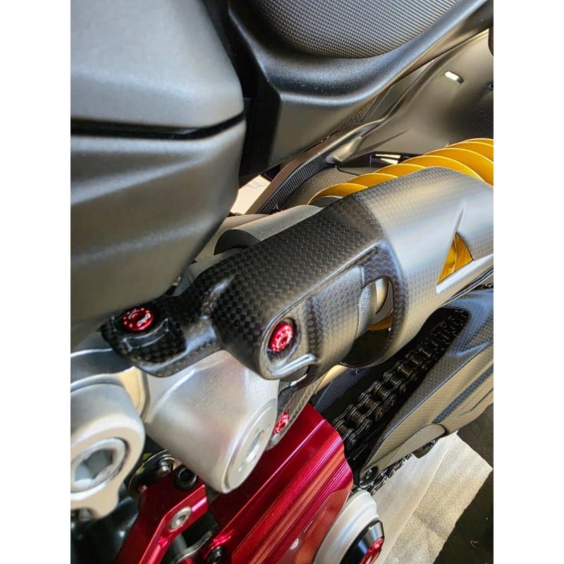 ZA394 Rear shock absorber guard in carbon for Ducati Multistrada V2 S My2025 2025+ CNC Racing