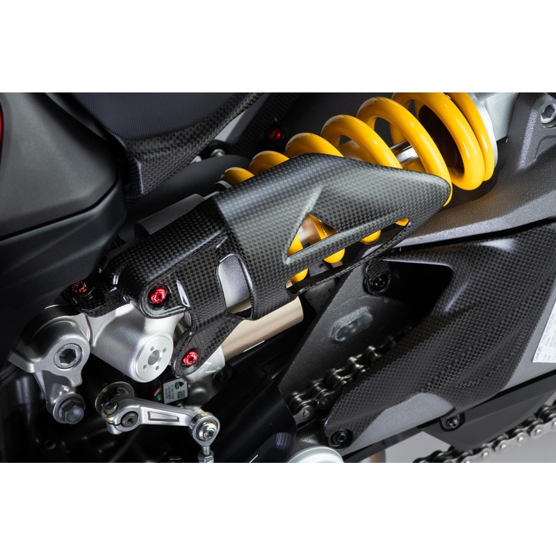 ZA394 Protezione ammortizzatore posteriore in carbonio per Ducati Multistrada V2 S My2025 2025+ CNC