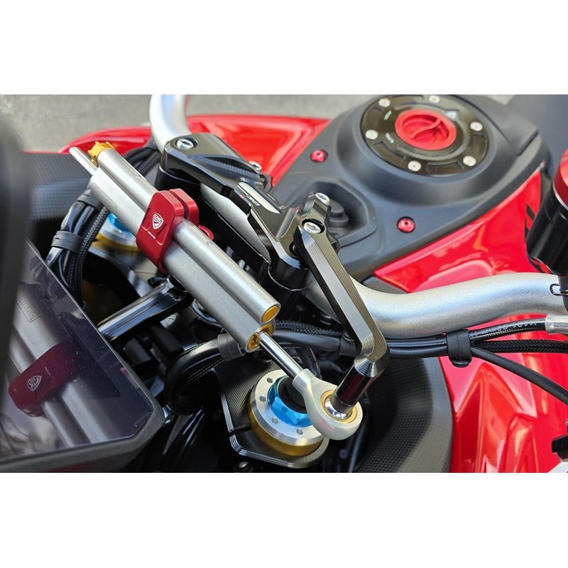 SD116 Steering damper kit Pikes Peak with clamp RM251 Ducati Multistrada V4 RS 2024+ CNC Racing