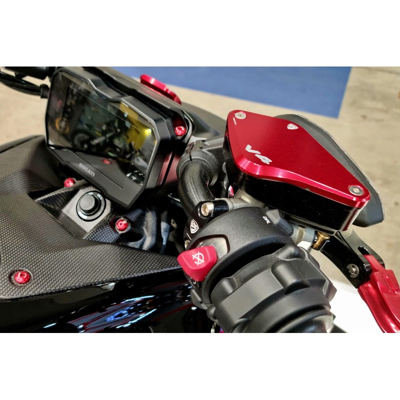 KT560 Front brake and clutch fluid reservoir caps Touch bicolor Ducati Diavel V4 2023+ CNC Racing