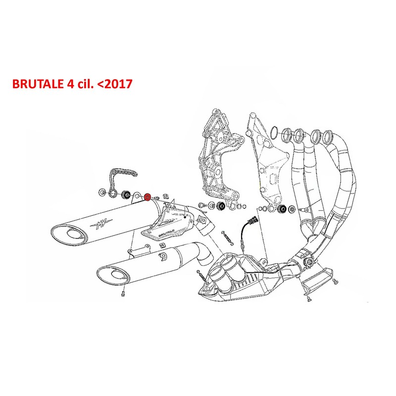 KV452 Silencer bracket screw collar Mv Agusta Brutale 1000 RR 2020+ CNC Racing