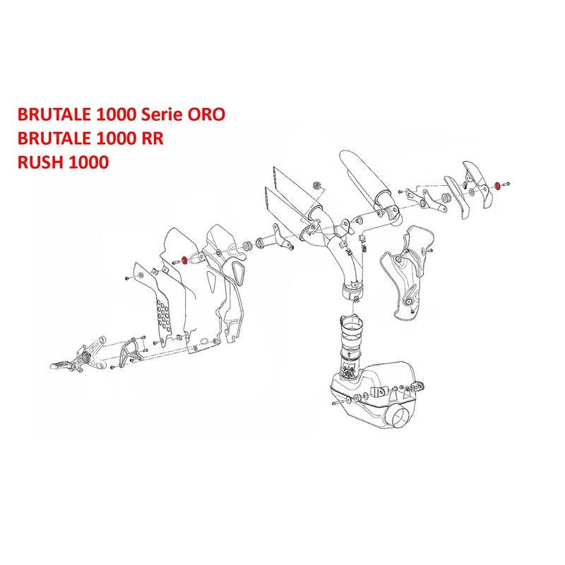 KV452 Silencer bracket screw collar Mv Agusta Brutale 4 910 S 2003+ CNC Racing