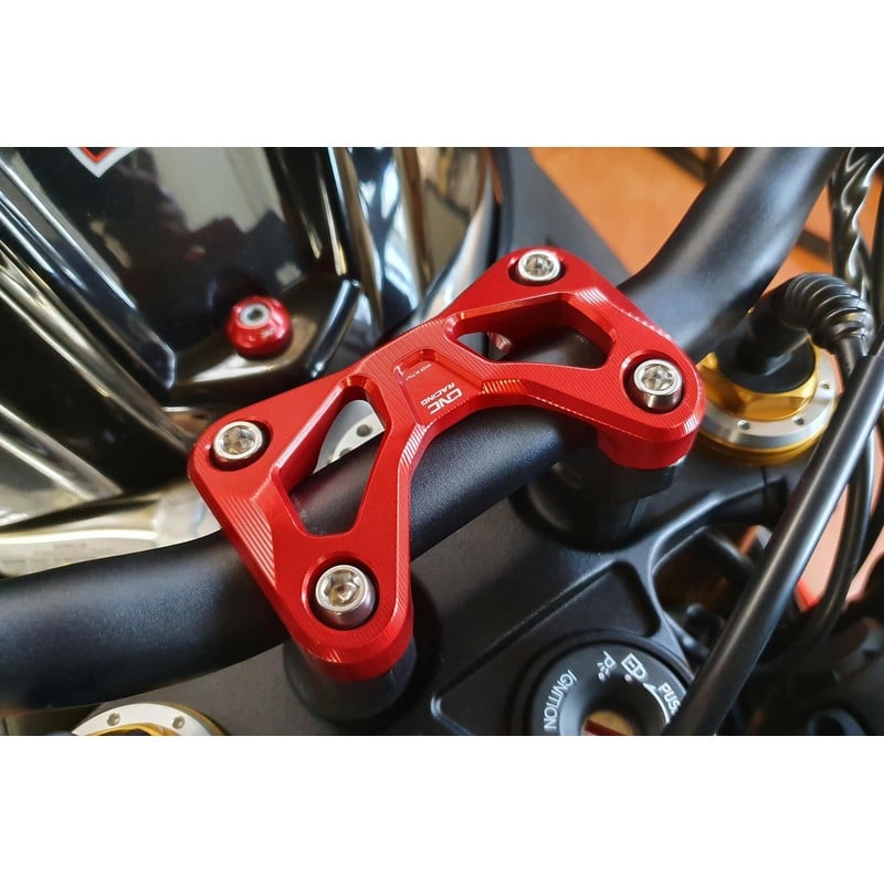 RM256 Handlebar top clamp Aprilia Tuono Moto Guzzi V85 Tt E5 2021+ CNC Racing
