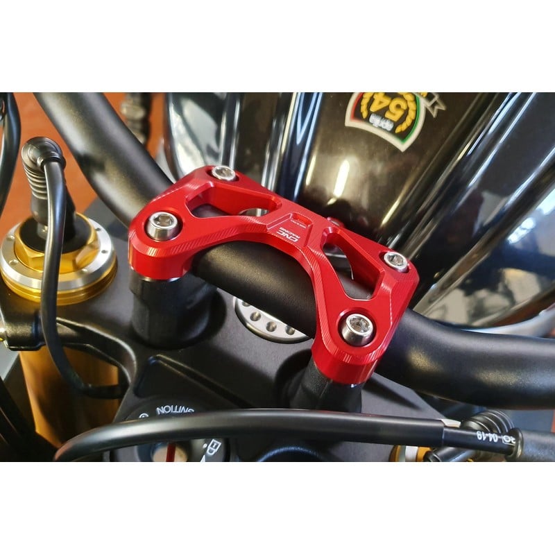 RM256 Handlebar top clamp Aprilia Tuono Moto Guzzi V85 Tt E5 2021+ CNC Racing