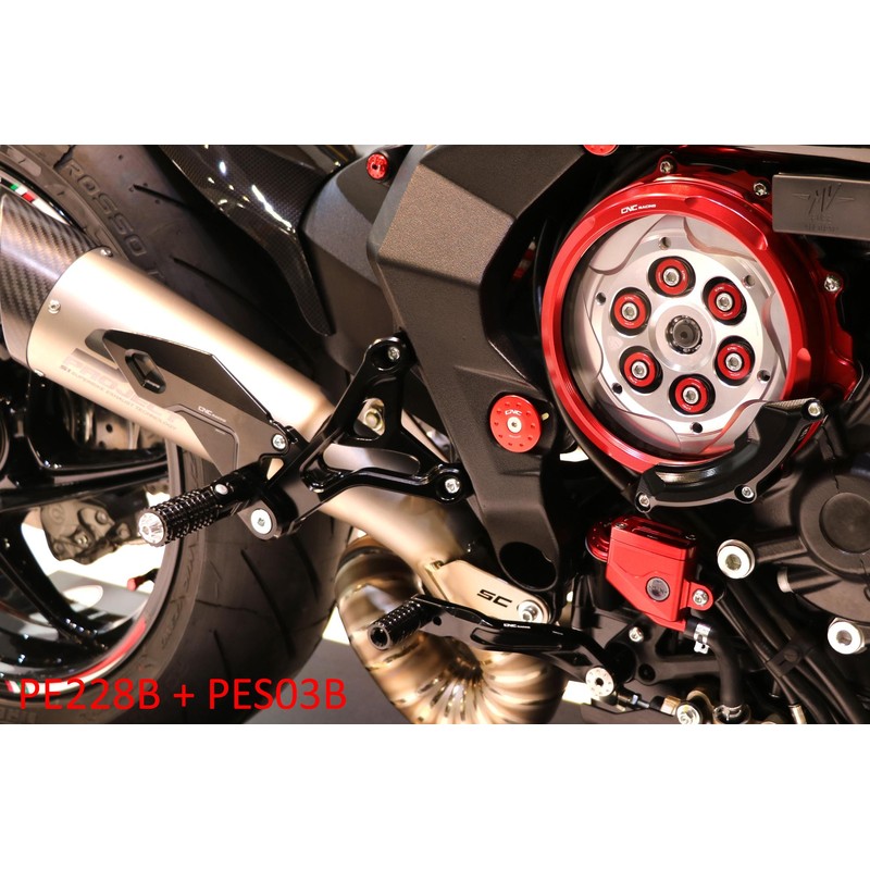PE228 Adjustable rear sets Mv Agusta Dragster 800 Rosso E5 2021+ CNC Racing