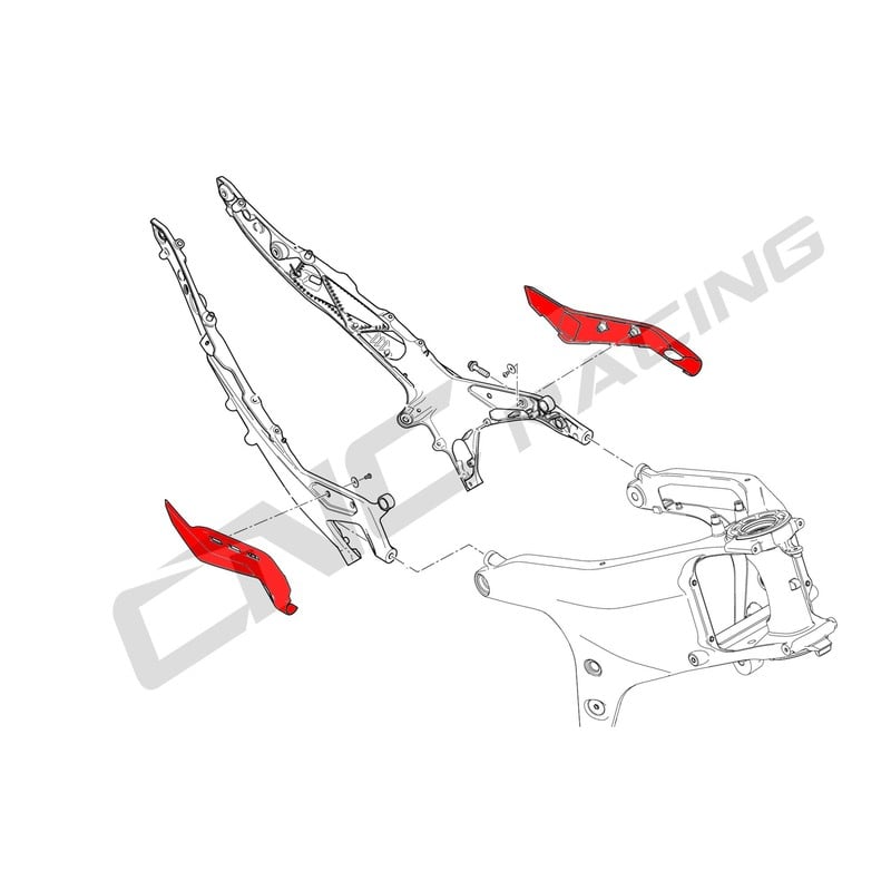 ZA863 Rear subframe covers Matt Carbon Ducati Superbike Panigale V4 R 2022+ CNC Racing