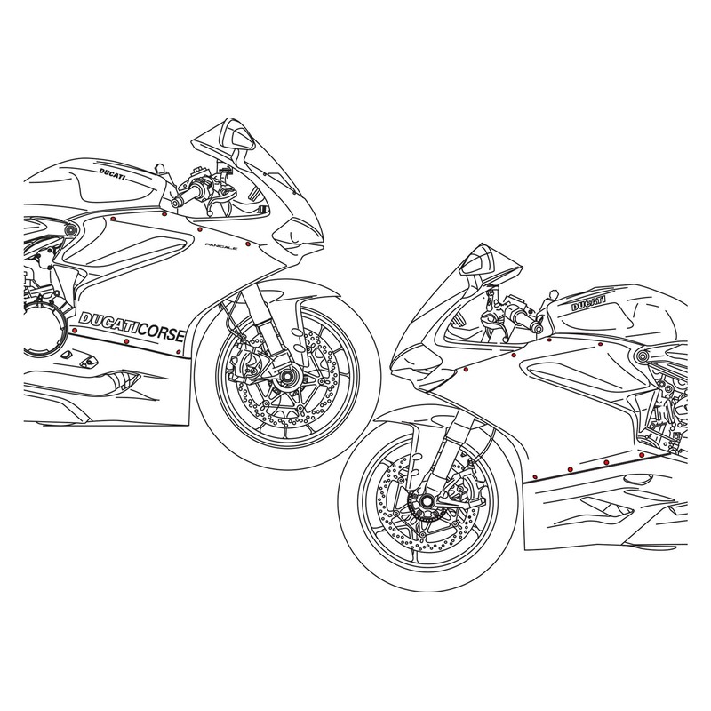 Kit viti carena serie Ducati Superbike 1299 Panigale 2015+ CNC Racing