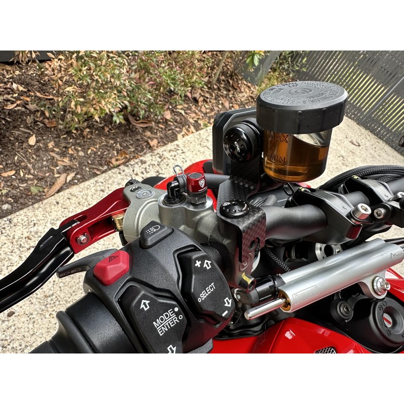 ZA973 Front brake and clutch oil tank brackets matt carbon Ducati Monster 1200 2014+ CNC Racing