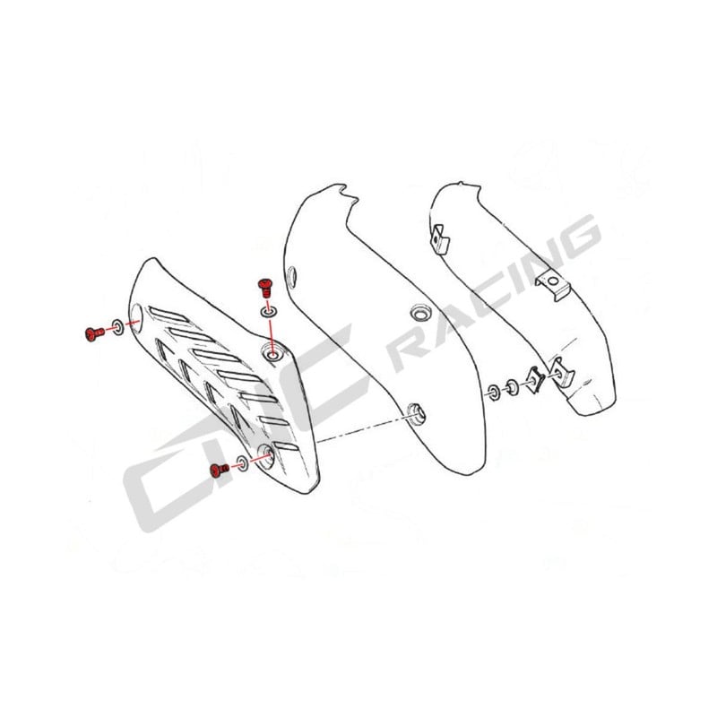 KV420 Bolt kit exhaust pipes heat guard Ducati Monster 821 2014+ CNC Racing