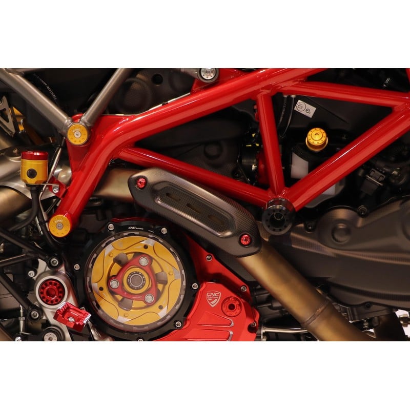 ZA940 Protezione calore collettore laterale carbonio Ducati Hypermotard Hyperstrada 939 2016+ CNC Ra