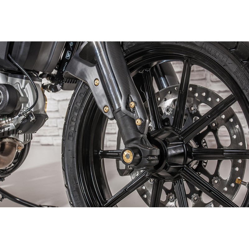 ZA811 Front fork protection matt carbon Ducati Scrambler 800 Urban Enduro 2015+ CNC Racing