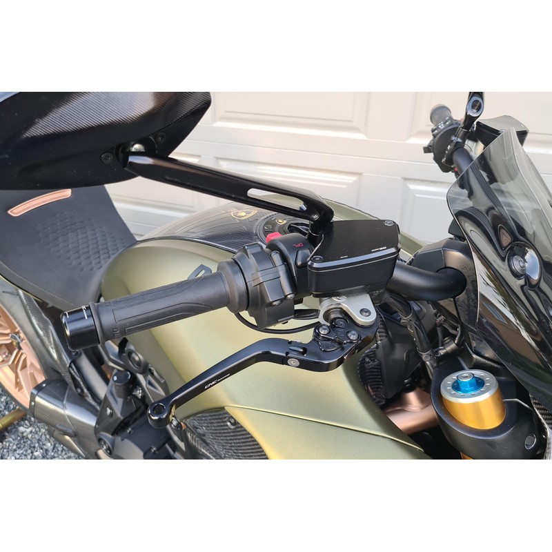 KT850 Front brake and clutch fluid reservoir caps Streaks Ducati Xdiavel 1262 2016+ CNC Racing