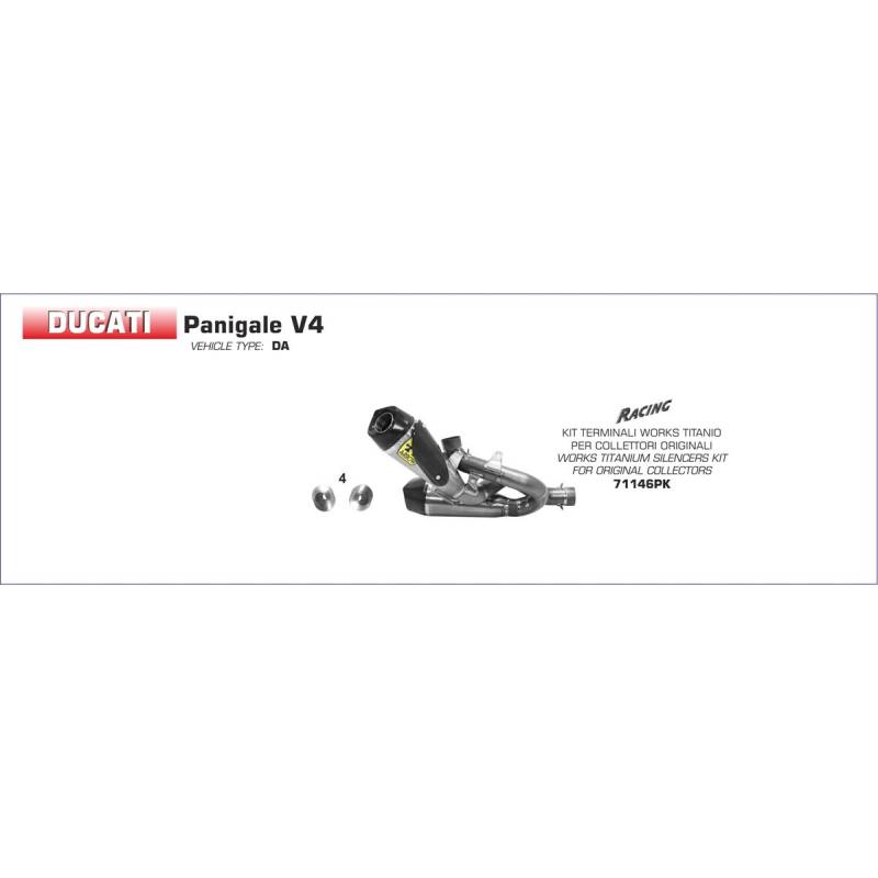 71146PK Terminali Works titanio (Dx+Sx) con raccordi in acciaio inox Ducati Streetfighter V4 2020-