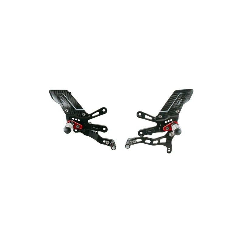 FTRAP006R Reposapiés ajustables versión R, cambio de marchas inverso Aprilia Tuono V4 2018+ Lightech