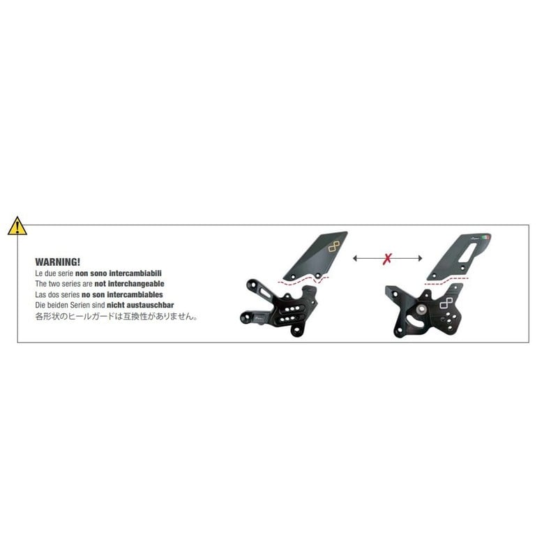 FTRBM001W Adjustable Rear Sets With Fold Up Foot Pegs Bmw S 1000 R 2014+ Lightech