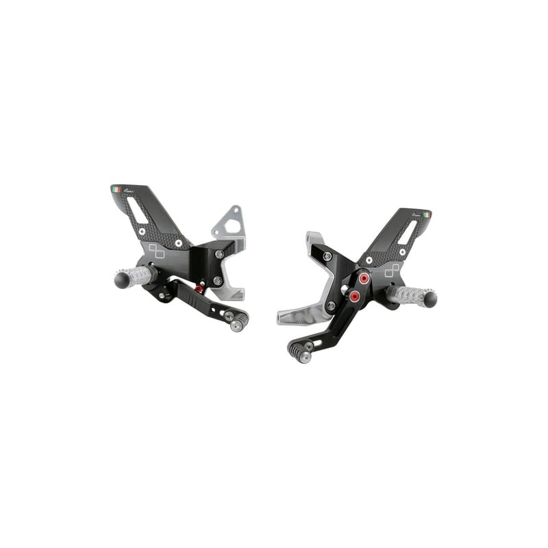 FTRDU014 Reposapiés ajustables con reposapiés fijos para uso en pista Ducati Panigale 1199 2012+ Lig