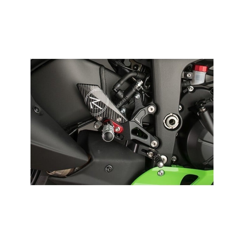 FTRKA008R Repose-pieds réglables, version R, boîte de vitesses droite Kawasaki ZX6R 2009+ Lightech