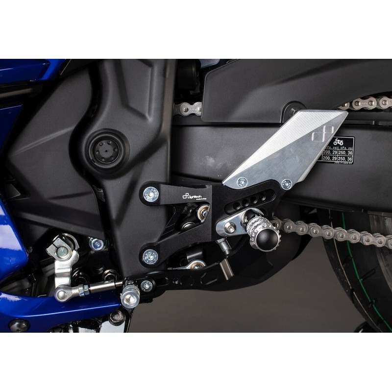 FTRYA013W Adjustable Rear Sets With Fold Up Foot Pegs Yamaha R3 2015+ Lightech